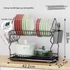 Double-Layer Kitchen Dish Rack with Large Capacity Drip Tray