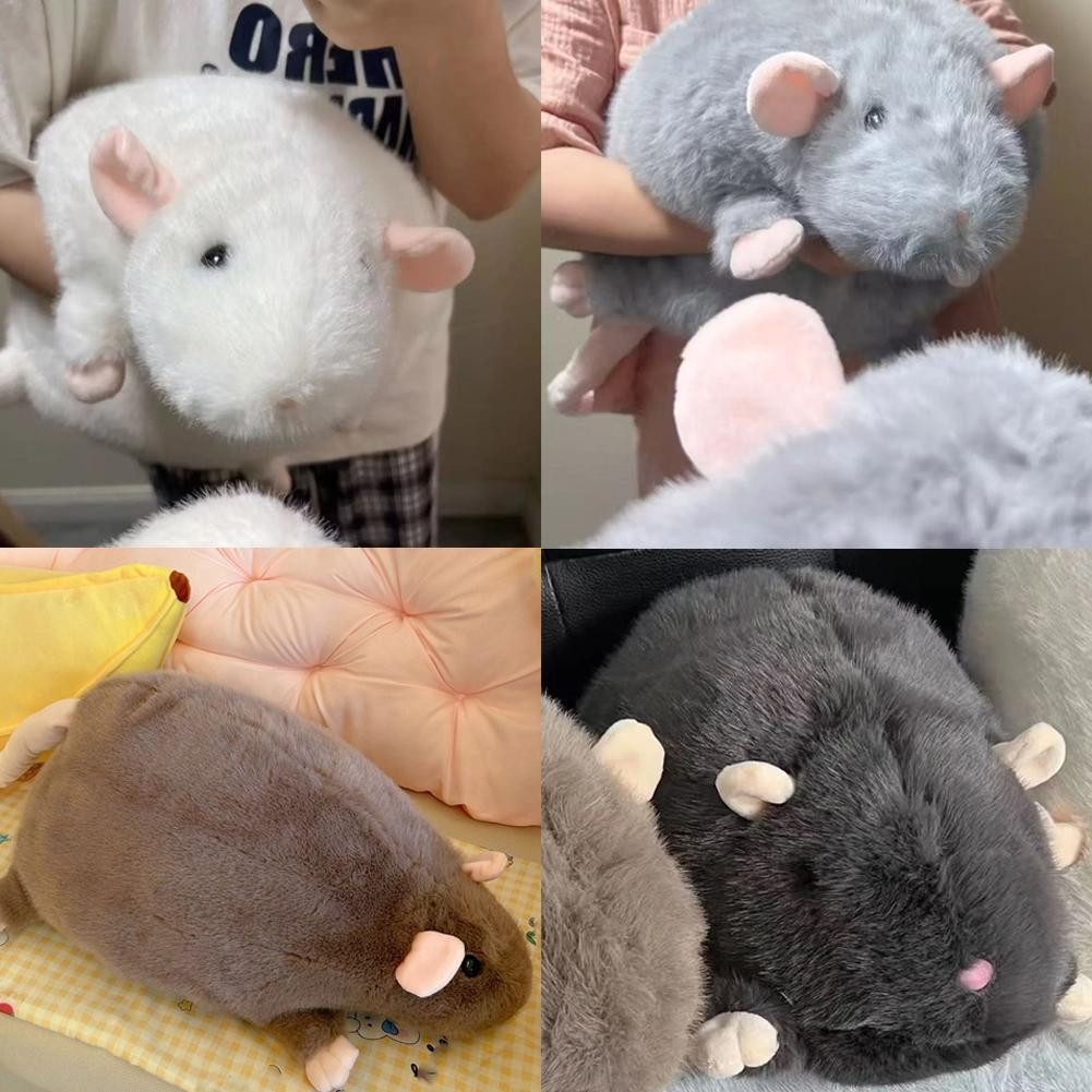 Cute Plush Toy Cartoon Mouse Doll Soft Oversized Flower Branch Rat Animal Sofa Throw Pillow Cushion Birthday Gift Decor