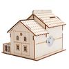 Miniature Villa Money Coin Storage Box Money Bank House Model Home Decor(Triangular Gate)