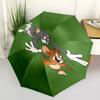 1pc Tom and Jerry Automatic Folding Umbrella - Compact 8-Rib Design, Durable Plastic & Iron1376L