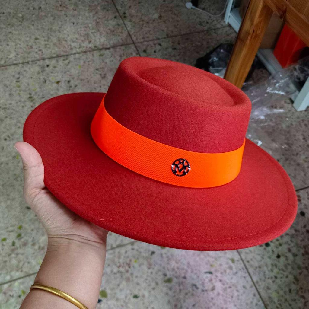 Fedora Autumn And Winter Hat Letter Accessories French Retro Punk Men And Women Wide Brim Hat Gorras Hats For Man