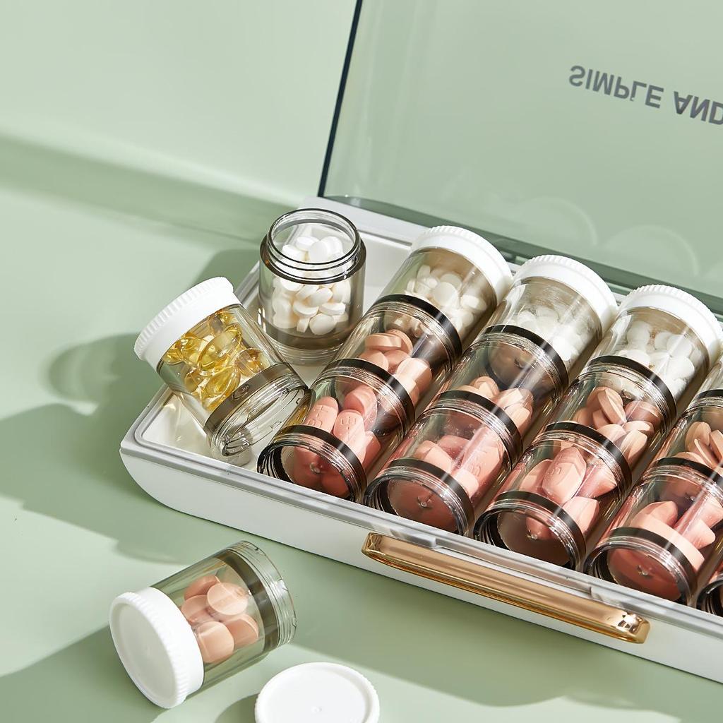 Travel Pill Organizer: Three-Meal Portable Medication Reminder Box with Early, Midday, Evening Compartments