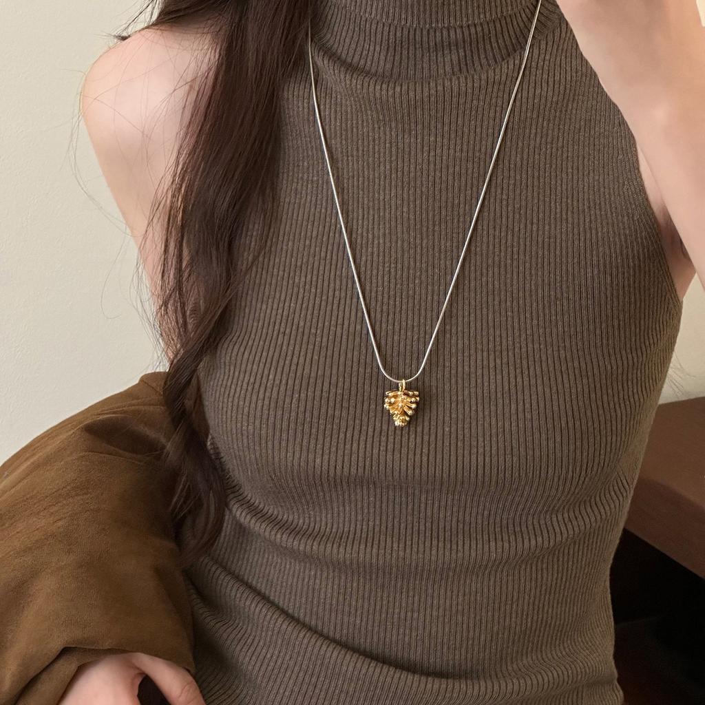 Minimalist Water Drop Pendant Necklace Sweater Chain