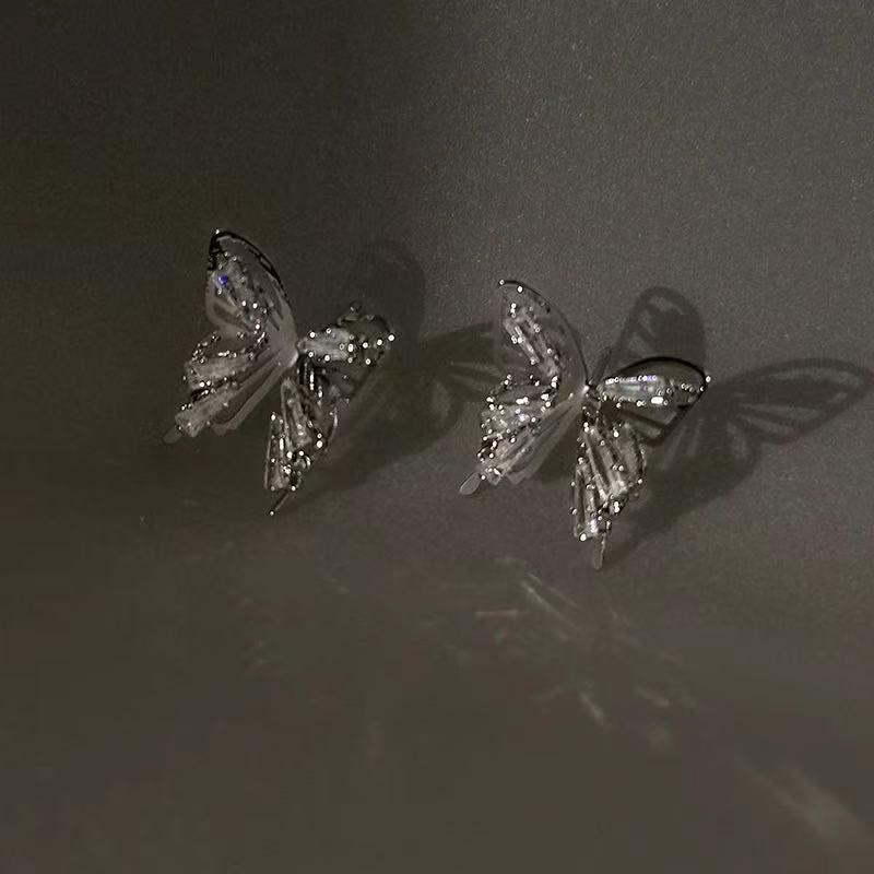 New 925 Sterling Silver Butterfly Earrings Personality Charm Simple Women Earrings Birthday Gift for Friends Exquisite Jewelry