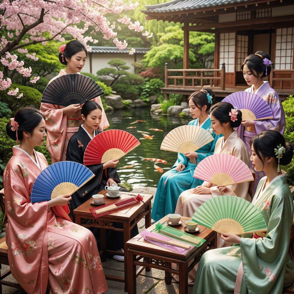Chinese Style Folding Fan Cooling Tool Wear Resist Bamboo Hand Fan with Tassel with Organza Bag Dance Fan Party Decoration