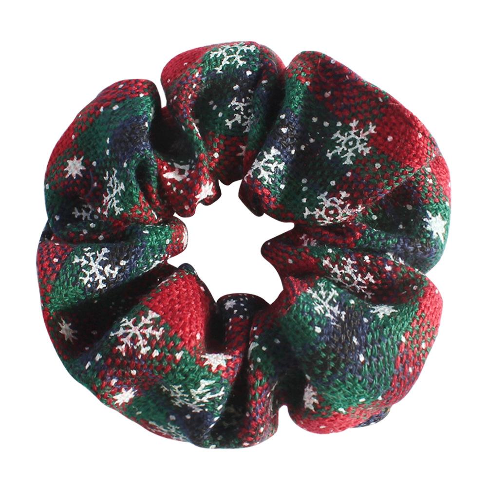 New Christmas Atmosphere Large Intestine Hair Tie Christmas Performance Props Snowflake Christmas Reindeer Antler Hair Tie Hair Accessory