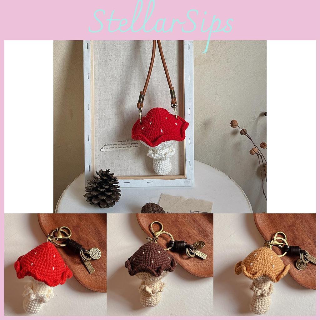 Design Mushroom Whimsical Childrens Bag Cozy Knitted Fabric Ideal For Kids
