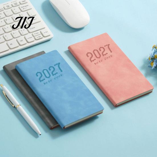 2027 Pocket Planner A6 Weekly Planner, 365 Day English Schedule Notebook Gift for Students Professionals with Ribbon Bookmark, Portable Efficiency