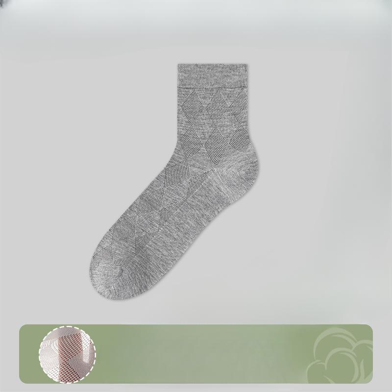 Men's Spring and Summer Breathable Sweat Absorption Deodorant Antibacterial Boneless Business Tube Socks