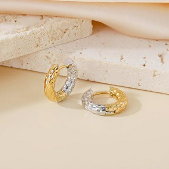 Orecchini a Cerchio Geometrici Intrecciati Europei e Americani in Acciaio al Titanio - Design Elegante e Unico per Donna