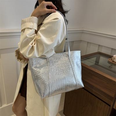 1 Piece of Pure Color Shoulder Bag for Women, Fashionable Large-Capacity Tote Bag That Can Be Placed In iPad