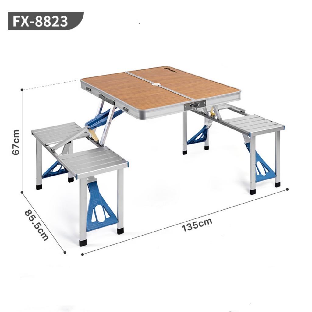 Aluminum Folding Camping Table Chairs Set Integrated Portable BBQ Picnic Outdoor Garden Party Beach Hiking Travel 85x67cm 9.1kg