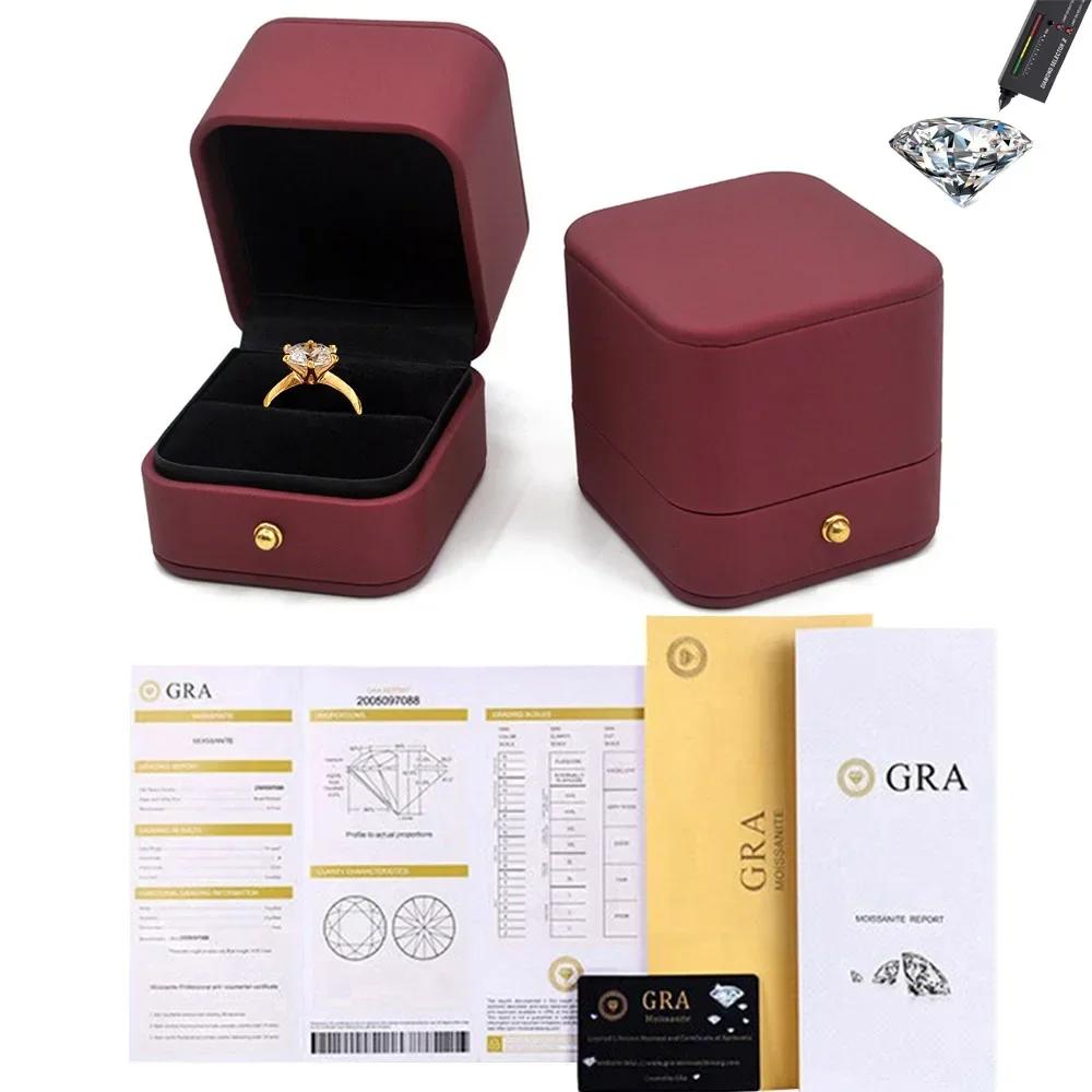 

Cbtb Real Moissanite D Color 1-3ct Gold Engagement Rings for Women Luxury Wedding Jewelry 4&1ct D color