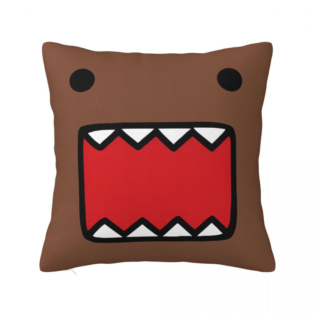 Funny Domo Kun Face Pillow Case Meme Anime Doll Cushion Covers Custom Zippered Decor Pillowcase for Bed 18"
