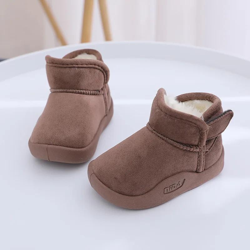 Child Snow Boots with Thick Velvet Girls Shoe Warm Cotton Shoe Soft Sole Baby Shoe Boy Cotton Boots Comfort Kid Shoes Botas Niña