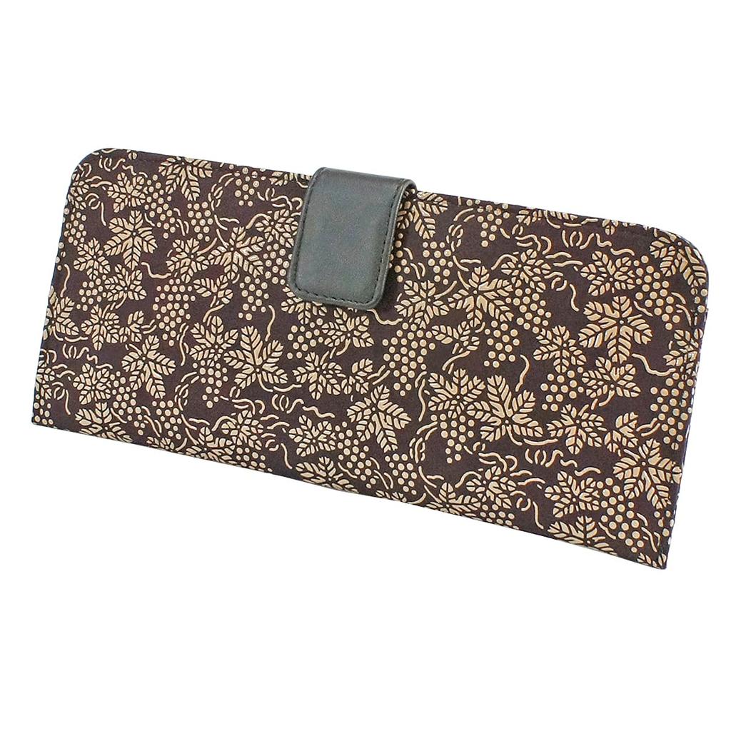 Indenya Inden Long Wallet, Large, Thin Deerskin, Purple with White Lacquer, Grape Pattern, 2107-16-120