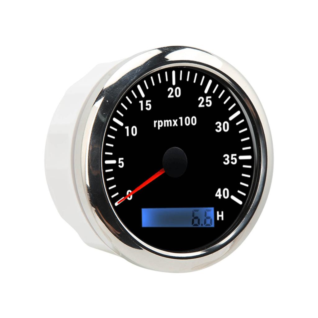DC 9 To 32V 85mm Engine Pointer Tachometer 4000RPM Accurate Red Pointer Black Dial For RV Yacht Fish