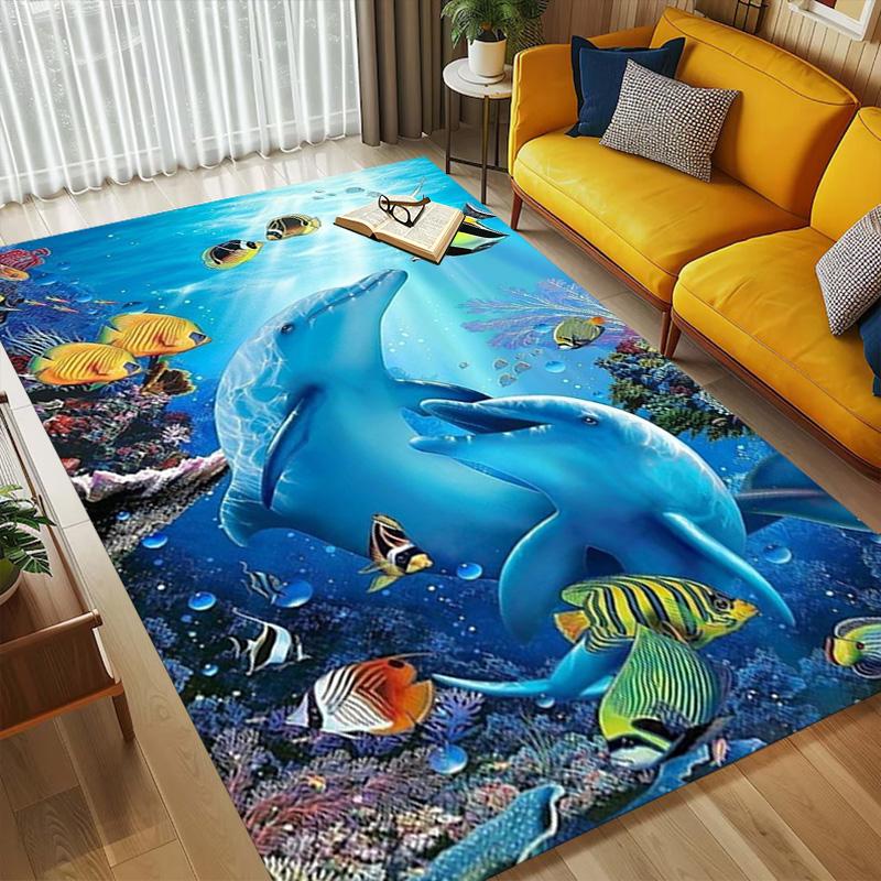 Ocean Life Living Room Nonslip Area Rug Soft Carpet For Bedroom Game Playroom Sofa Office Home Decor Doormat Christmas Gift C9301940