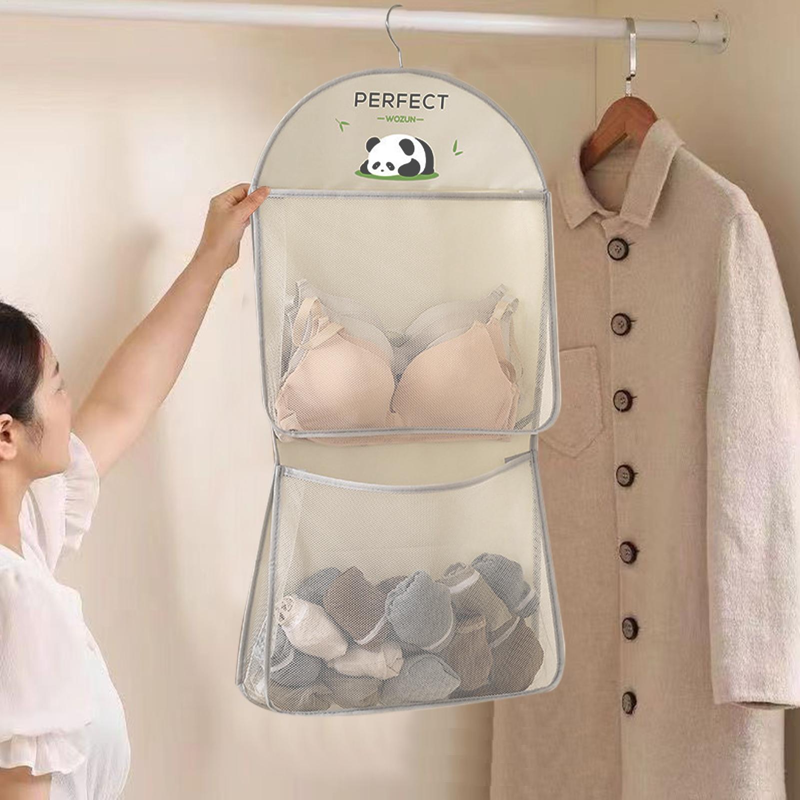 

Mesh Storage Bag for Closet Multi-Layer Mesh Pockets With Hook for Socks Breathable Anti-Slip Closet Storage Pouch for Cruise CN