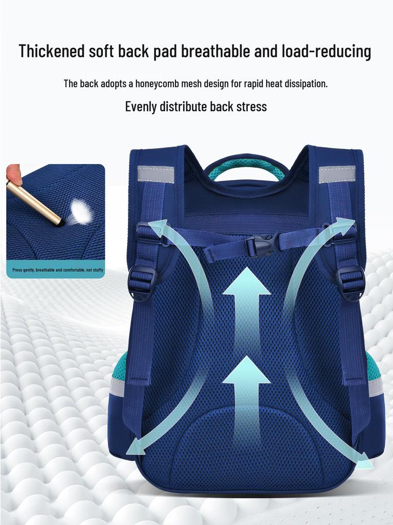 Children's Ergonomic School Backpack: Spine Protection, Load Reduction, Anti-Hunchback, Large Storage, for Grades 1-6