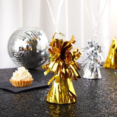 4Pcs Golden Metallic Balloon Weights Holder Reusable Non-Slip Balloons Pendants Graduation Party Christmas Wedding Decoration