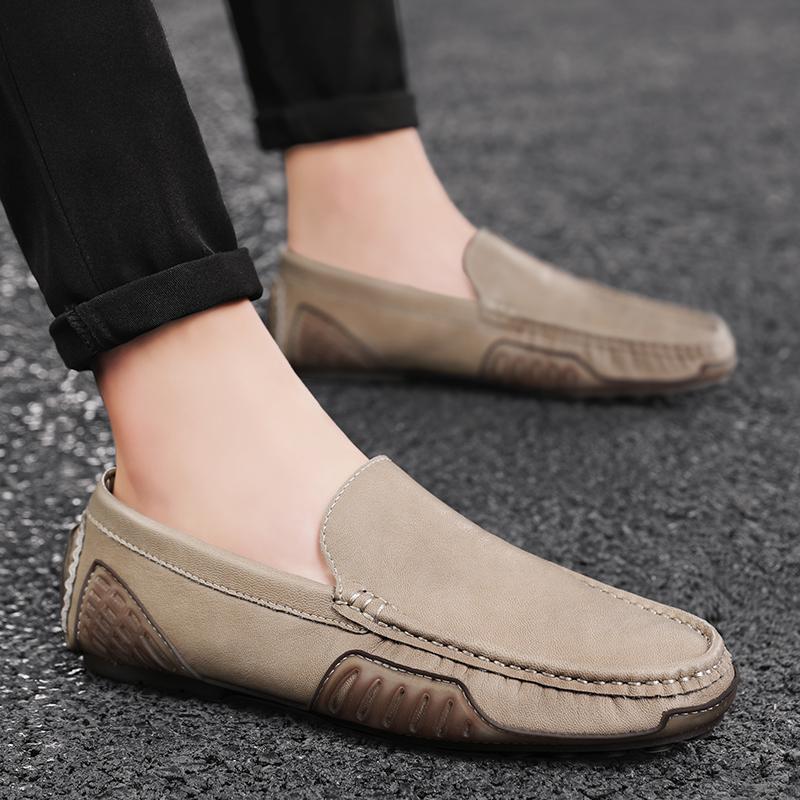 Men's Moccasins Casual Leather Shoes Slip On Loafers