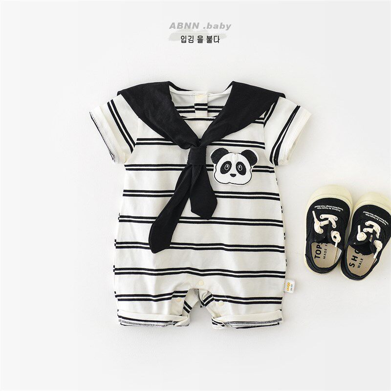 Baby Boy Clothes, Baby Summer Outfit, Super Cute and Stylish One-Piece Romper, Summer Thin Short-Sleeve Trendy Summer Wear for One-Year-Old