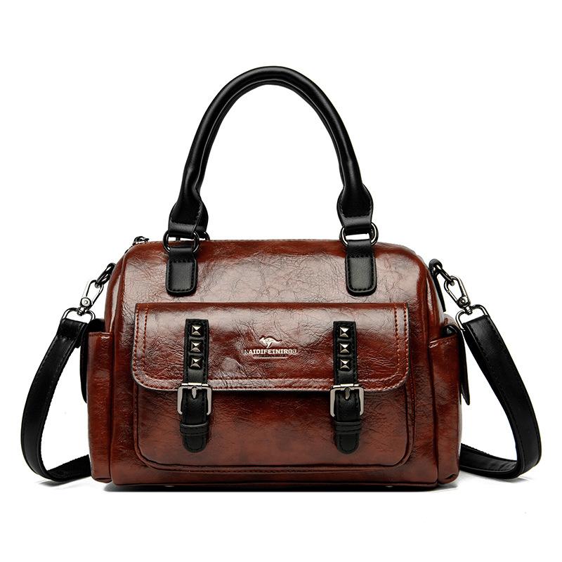 

Классическая ретро-сумка для мотоцикла в стиле ленивой кожи с текстурой из натуральной кожи женская сумка