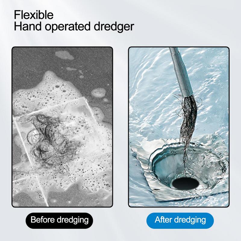Hand Operated Sewer Cleaning Steel wire Plumbing Dredge Tools Drain Pipe Sink Hair Grime Remover Sink Toilet Cleaning Supplies