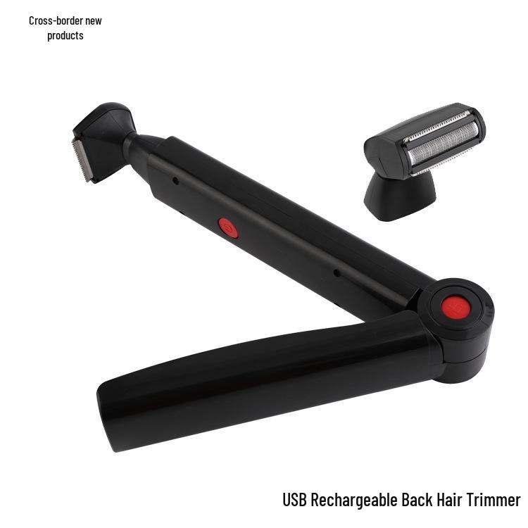 USB Rechargeable Double-Head Back Hair Shaver and Razor