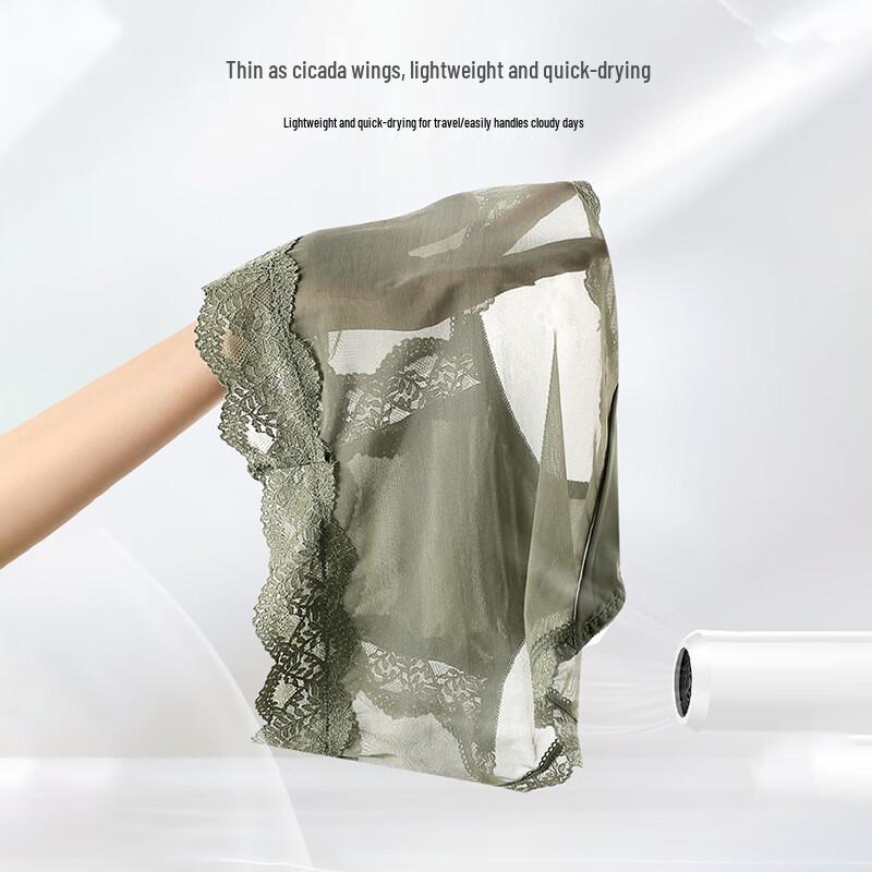 FitonTon Women's Lace Seamless Ice Silk Briefs (3-Pack)