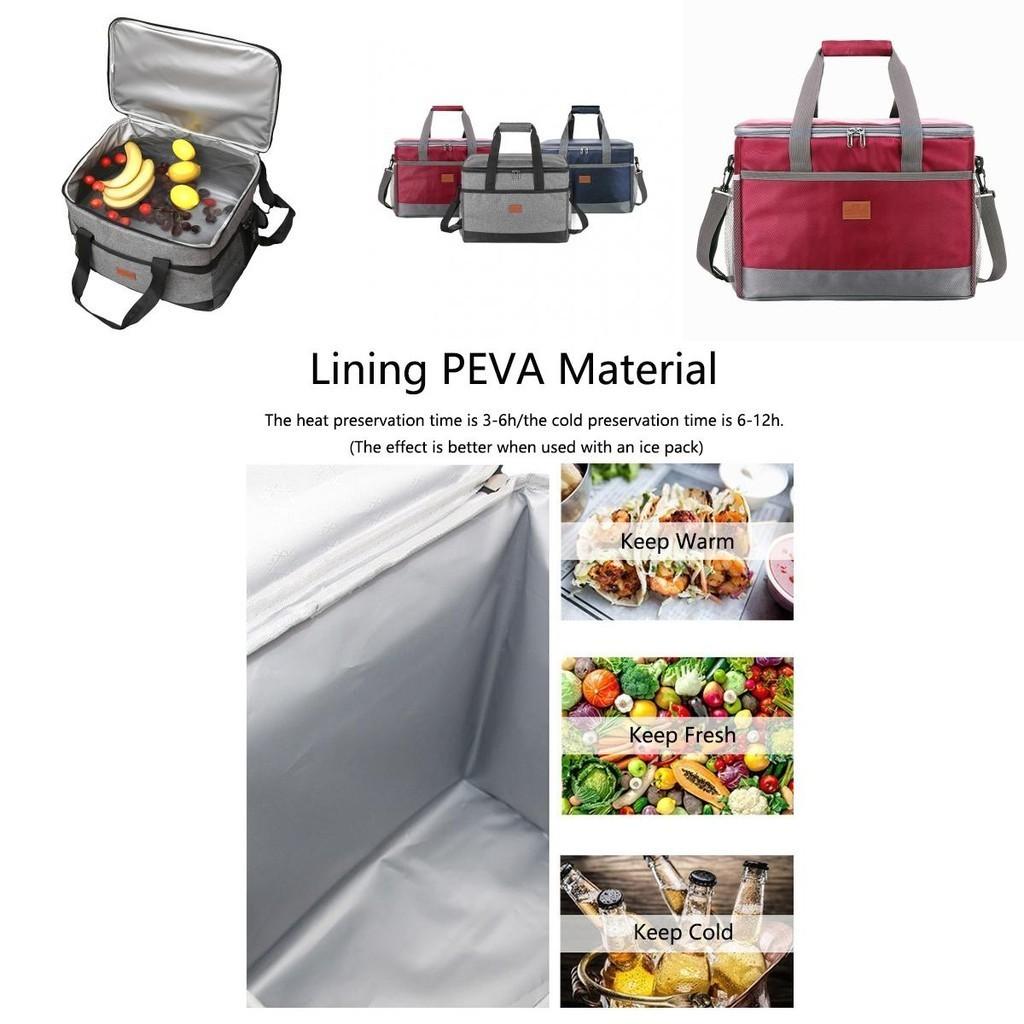 Large Capacity Thermal Lunch Box Bag 900d Frosted Oxford Cloth High Thickness Pearl Cotton Lining