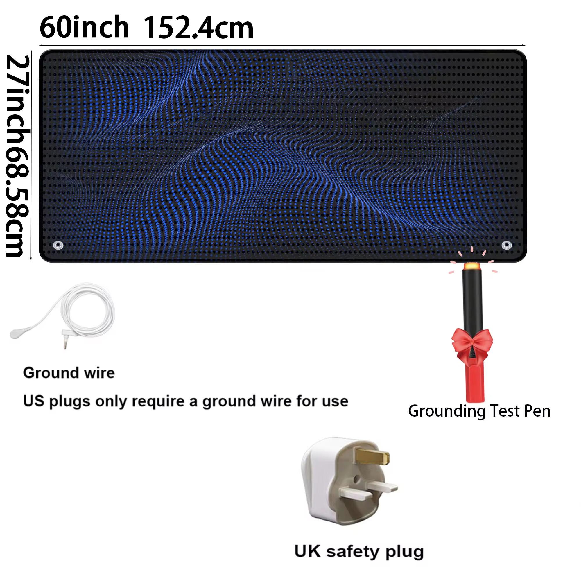 

Заземляющий коврик для сна – 27 ×60 размера Queen, снимает стресс и боль, восстанавливает связь с энергией Земли, в комплект входит шнур и тестовая ручка для использования в помещении UK Plug чёрный