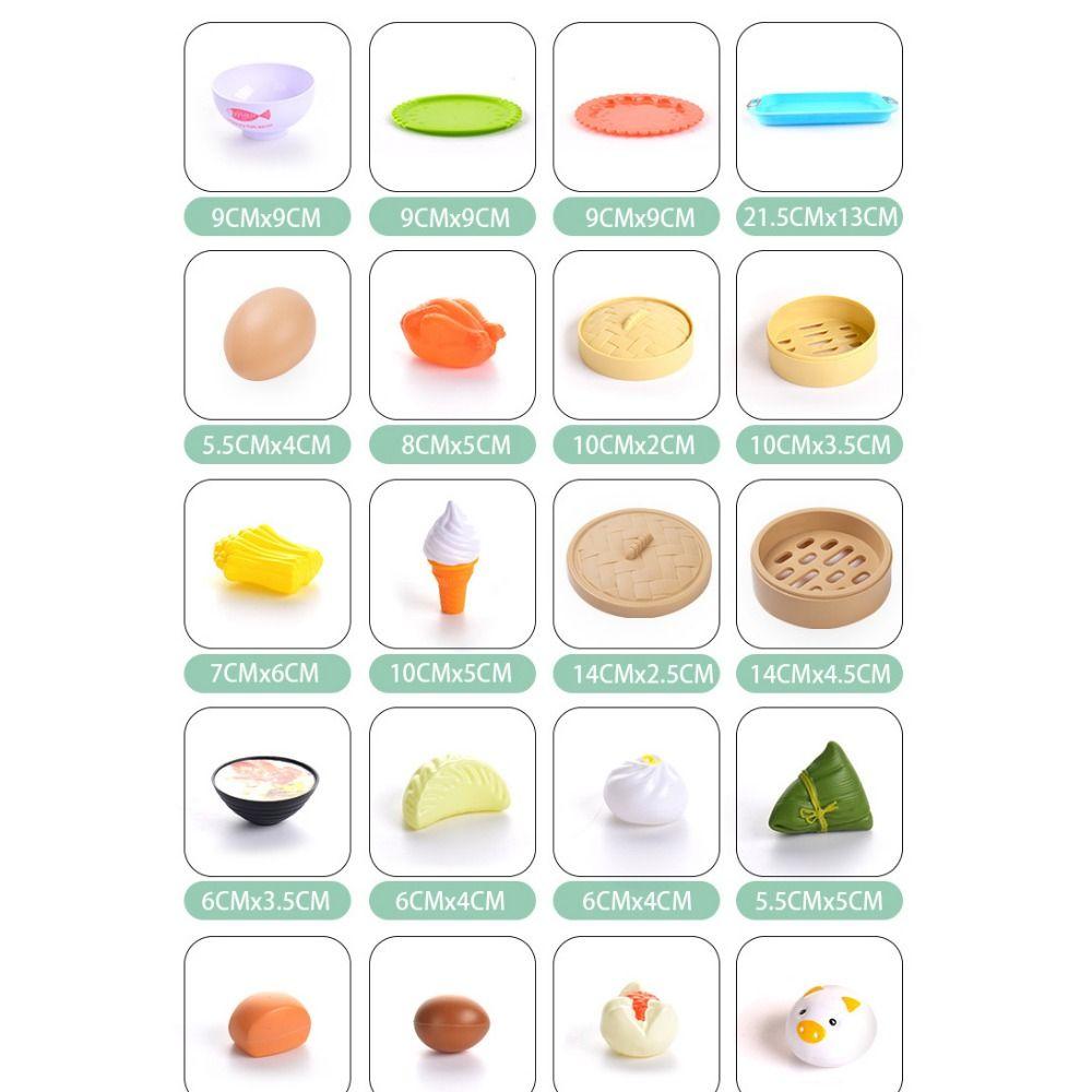 22/31/44/84PCS Miniature Steamer Buns Simulation Kitchen Toy Multicolor Chinese Breakfast Toy  Gift