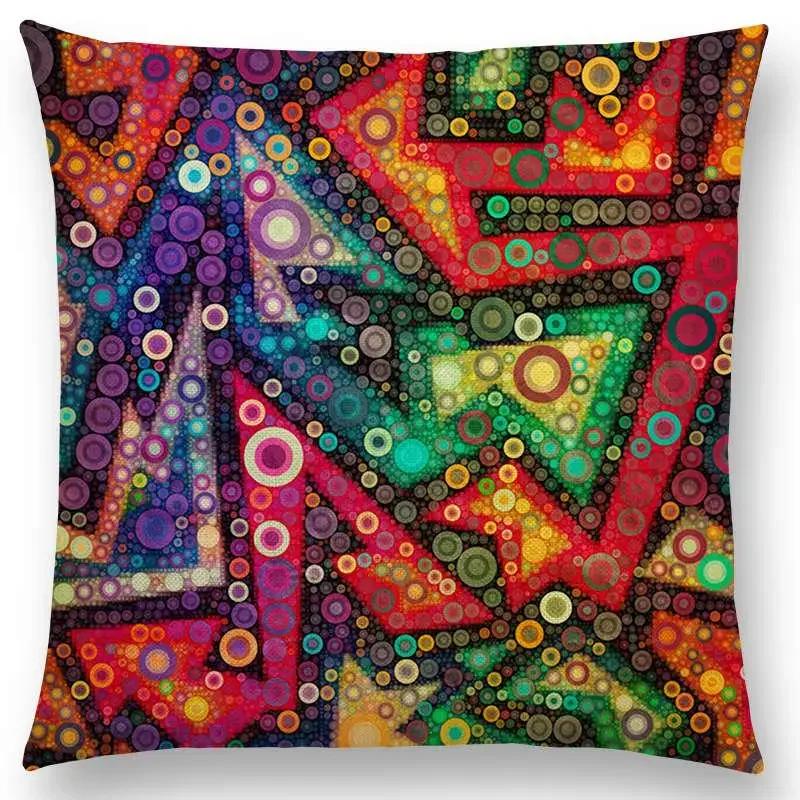 Butterfly Dream Love Flowers Sofa Throw Pillow Case Soul Heart Tulip Golden Circles Floral Stained Glass Colorful Cushion Cover