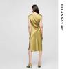 ELLASSAY Elegant Triacetate Waist-Cinching Midi Dress