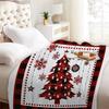 Frohe Weihnachten Decke Weiches Plaid Hirsch Baum Schneeflockenmuster Flanell Überwurfdecke Alle Jahreszeiten für Sofa Bett Zimmerdekor