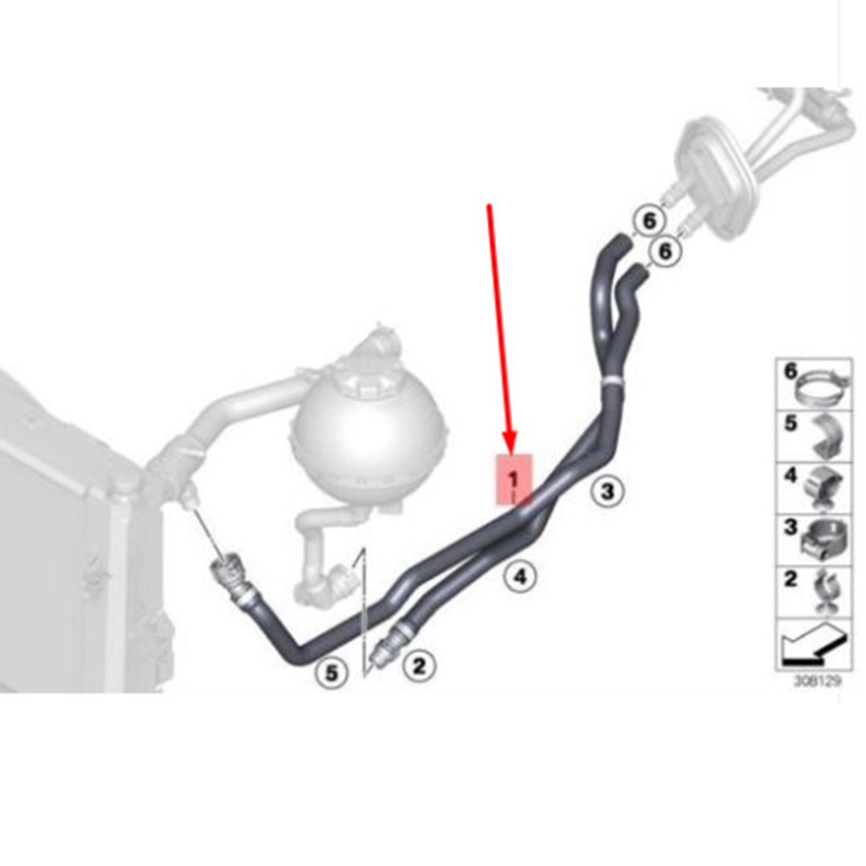 Authentic 64219223587 Heating Device Hose Radiator Hose Rubber Pipe For BMW 1/3 Series F20 F30