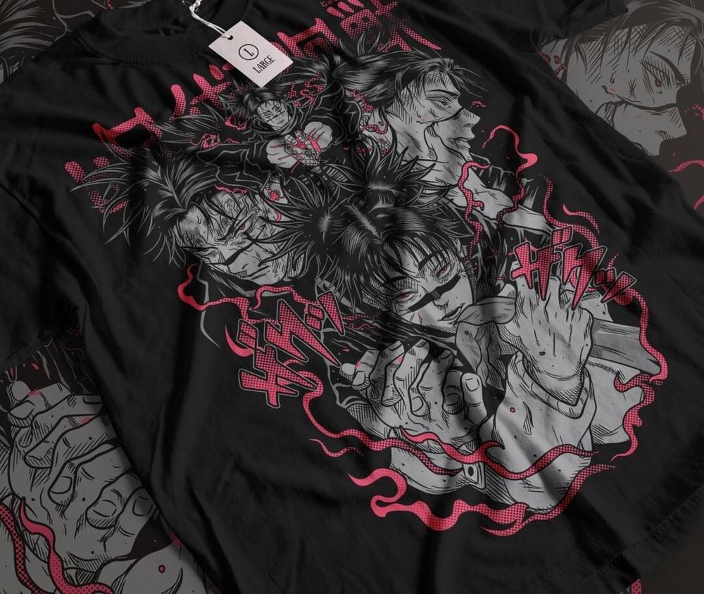 

Кровавый Чосо Футболка Японская Манга Магическая Битва Ужасы Аниме Подарок Черная Футболка 4XL