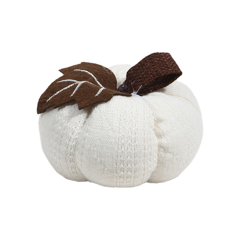 Home Decor Halloween Thanksgiving Harvest Day Knitted Pumpkin Decor Handmade Fall Artificial Pumpkins Fabric Ornament