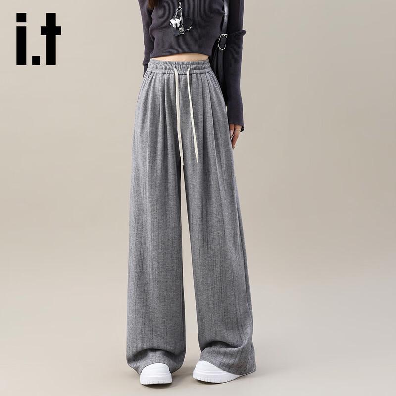 Izzueit Women's High-Waist Wide-Leg Casual Pants
