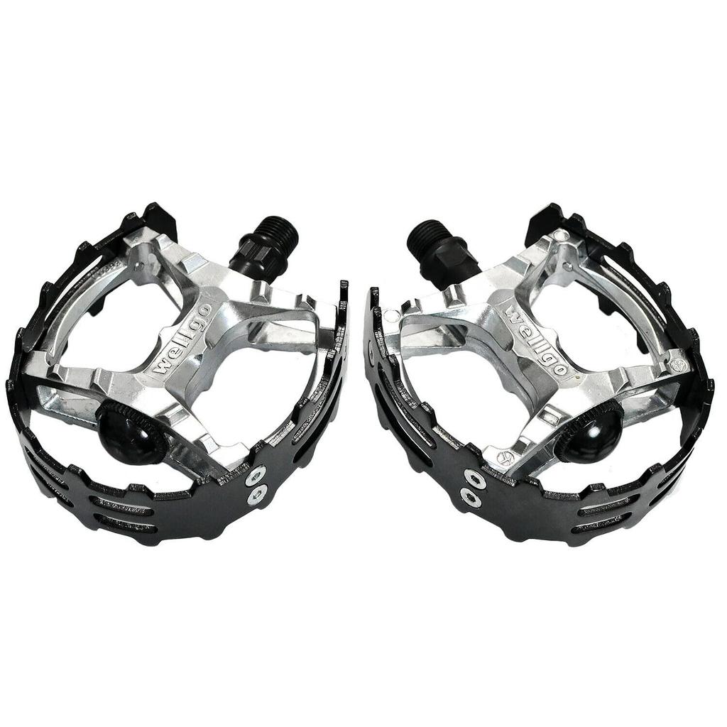 Wellgo Old school BMX MTB Bear Trap Bicycle WE2963 XC-II 9/16" Pedals, Black,