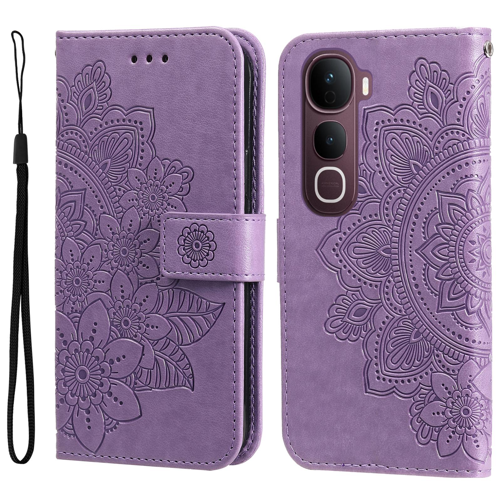 

Для vivo Y400 Pro 5G/vivo V40e 5G Чохол з квітковим візерунком PU шкіра Гаманець Підставка Чохол для телефону E