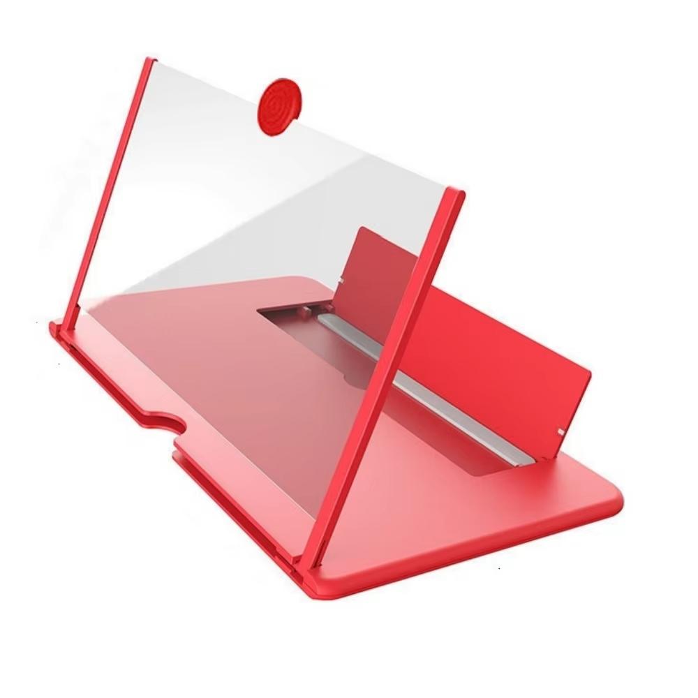 

3D HD Усилитель экрана телефона Проектор, Складная подставка для фильмов, видео, игр, Совместим со всеми 10-дюймовыми смартфонами красный