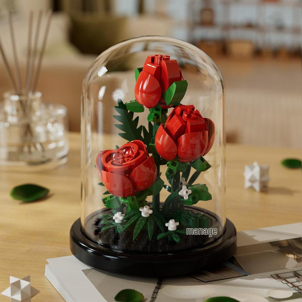 Compatible Lego Eternal Flower Valentine's Day & Teacher's Day Rose Puzzle Building Toy Set