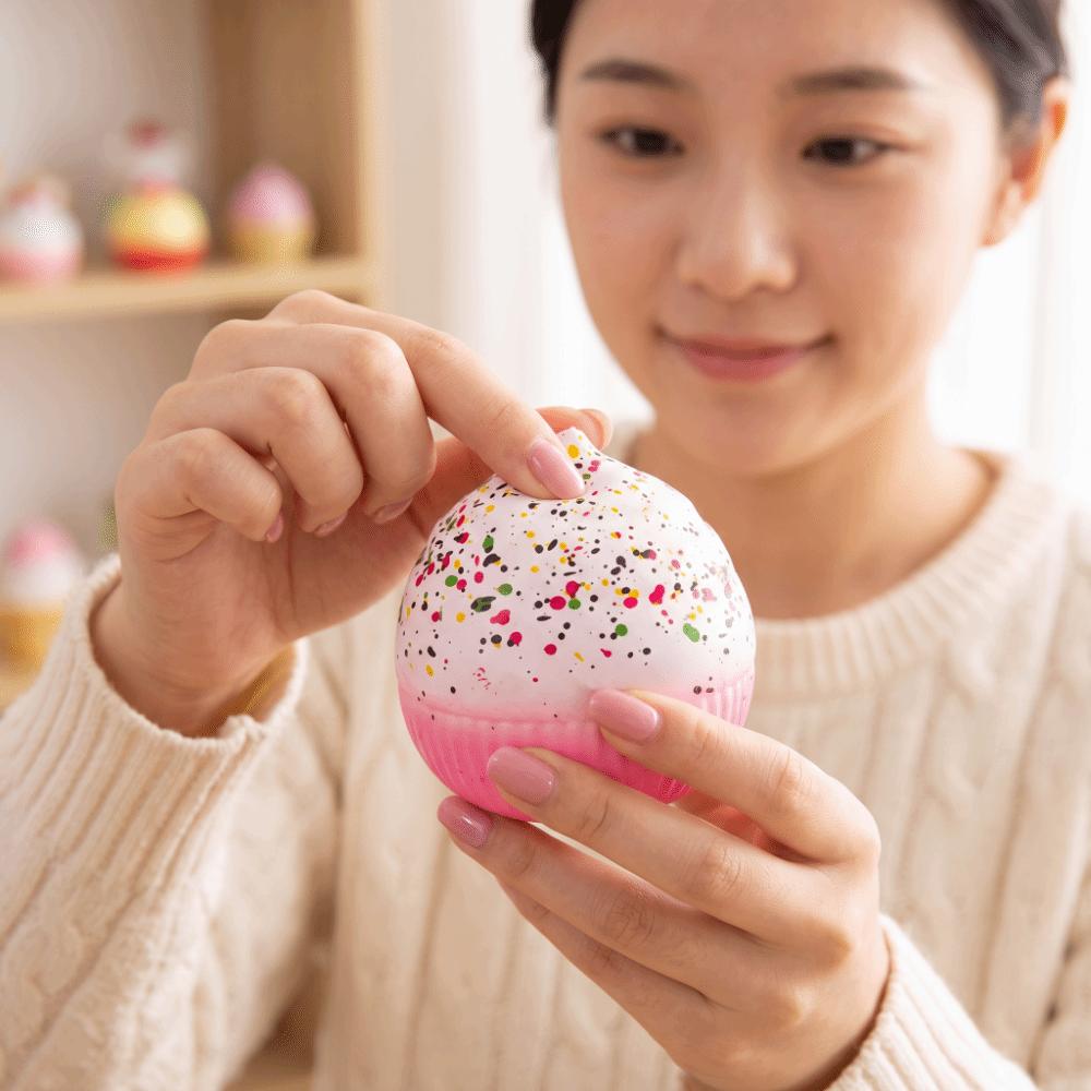 Slow Rising Cream Cake Squeeze Toy Soft TPR Pinching Toy Cream Cake Squishy Toy  Desktop Decoration