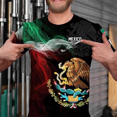 Mexicano Mexican 3D Printed T-Shirts Short-Sleeved Summer For Men Casual Fashion Male Streetwear Loose Breathable Top Tees Shirt