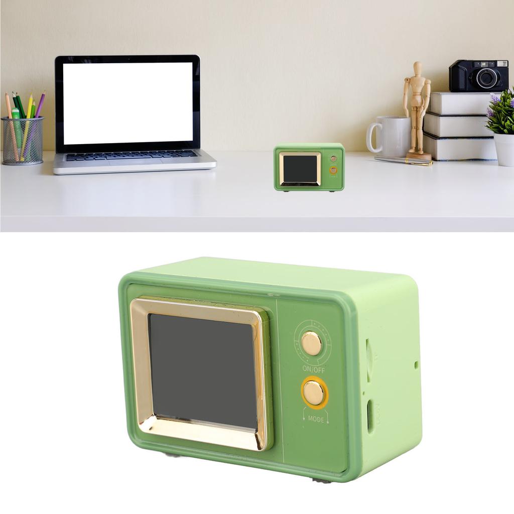 Retro Speaker TV Shaped Multifunctional Fashionable Time Speaker for Home Outdoor Use