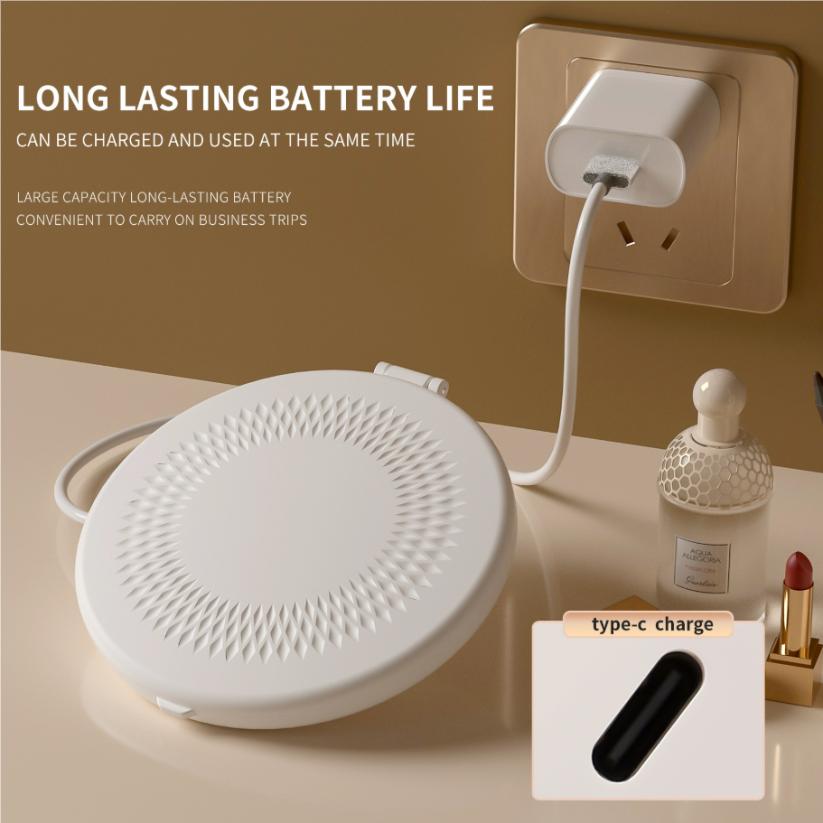 LED Makeup Mirror Portable Foldable Flip Cover Mirror for Touch-Up On-The-Go Charging Travel Mini Mirror