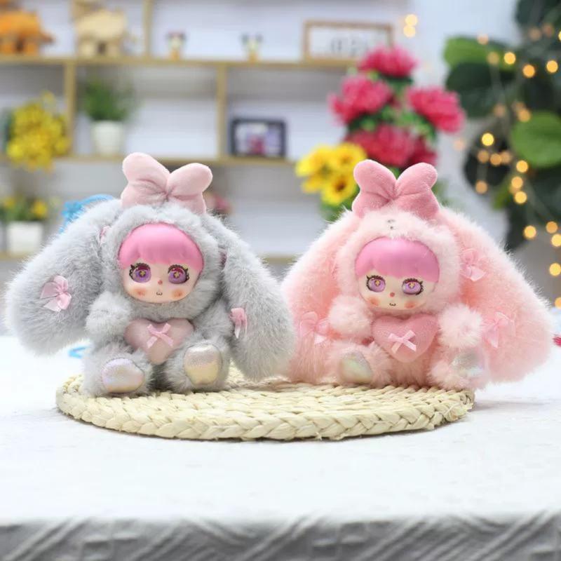 

Cute Heart Bunny Plush Vinyl Doll Doll Keychain Kawaii Fluffy Bag Charm Pendant Cute Accessories Gift For Adults Kids 1pc random